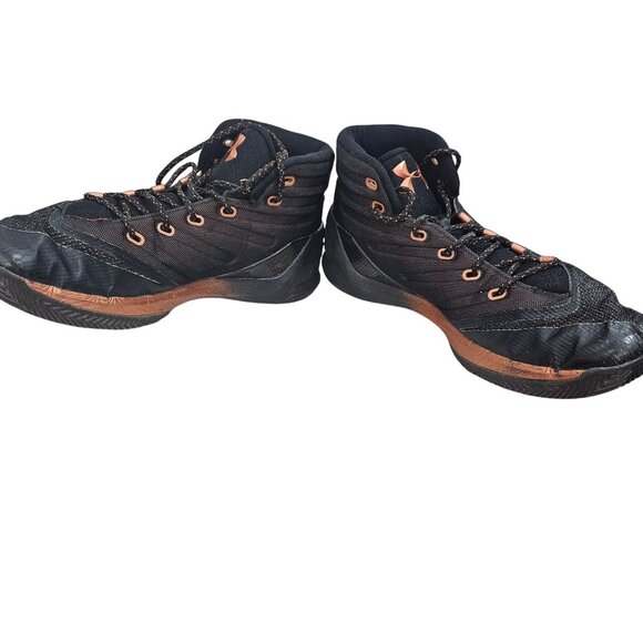 Under Armour Curry 5 Black & Copper High Top Basketball Shoes Size 11.5 - Picture 6 of 9